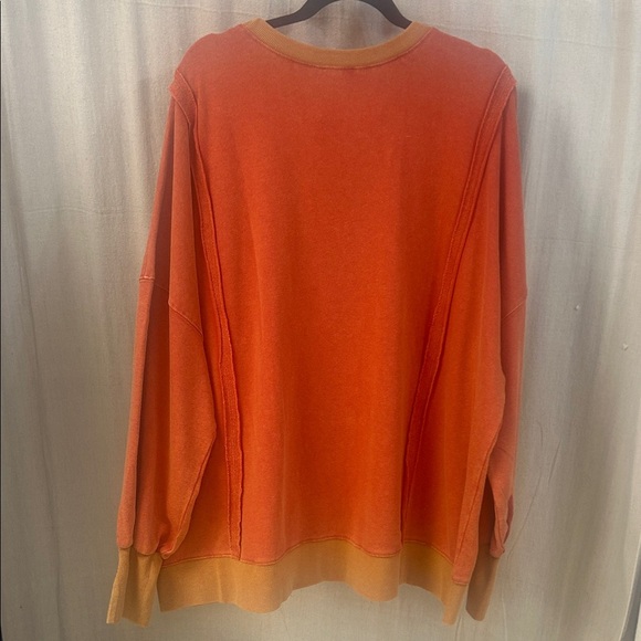 Easel Orange Wild Leopard Print Sweatshirt - Picture 2 of 6